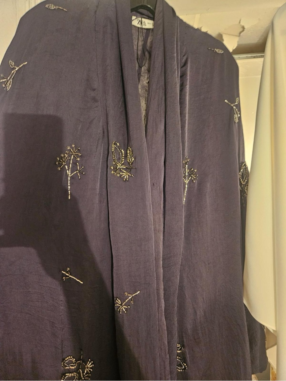 Zara Purple Sheer Draped Blouse